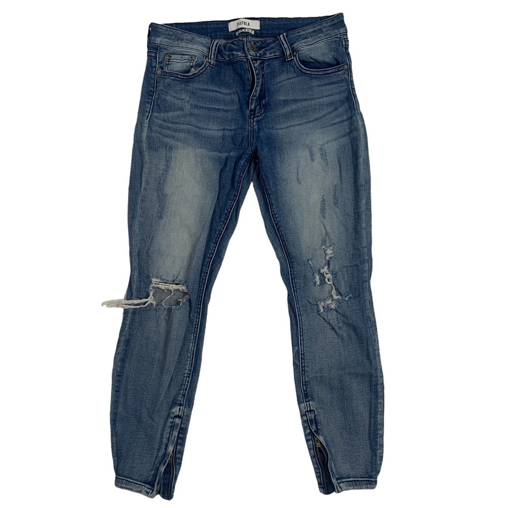 Pistola Distressed Mid-Rise Skinny Jeans